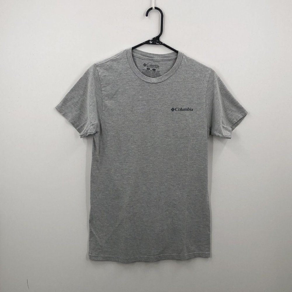 Columbia Mens Gray Grizzly Bear Crew Neck Short Sleeve Pullover T Shirt Size S